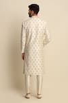 Shop_Priyanka Jain_White Raw Silk Embroidered Floral Motifs Sherwani And Kurta Set _at_Aza_Fashions