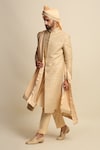 Shop_Priyanka Jain_Gold Raw Silk Embroidered Dori Work Sherwani And Kurta Set_at_Aza_Fashions