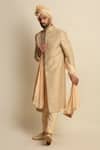 Buy_Priyanka Jain_Gold Raw Silk Embroidered Dori Work Sherwani And Kurta Set_Online_at_Aza_Fashions