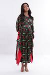 Buy_Komal Shah_Black Mashru Patola Motifs Round Print Kaftan_at_Aza_Fashions