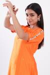 Buy_Komal Shah_Orange Chanderi Shell Tassel Kurta And Pant Set_Online_at_Aza_Fashions