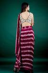 Shop_Nupur Kanoi_Maroon Crepe Woven Shibori Tie-dye Pre-draped Dhoti Saree With Blouse For Women_at_Aza_Fashions
