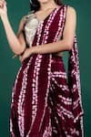 Shop_Nupur Kanoi_Maroon Crepe Woven Shibori Tie-dye Pre-draped Dhoti Saree With Blouse For Women_Online_at_Aza_Fashions