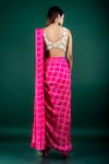 Shop_Nupur Kanoi_Pink Silk Printed Bandhani One Pre-draped Cowl Saree With Blouse  _at_Aza_Fashions