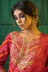 Ruchira Nangalia_Red Crepe And Organza Lining Cotton Print & Kurta Sharara Set  _at_Aza_Fashions