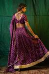 Shop_Ruchira Nangalia_Purple Crepe And Organza Lining Cotton Print & Embroidery Lehenga Set  _at_Aza_Fashions