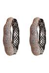 Buy_Tizora_Black Faux Diamonds Studded Hoop Earrings_at_Aza_Fashions