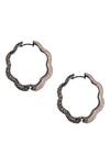 Buy_Tizora_Black Faux Diamonds Studded Hoop Earrings_Online_at_Aza_Fashions