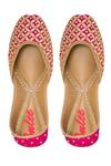 Buy_Imlee Jaipur_Pink Embroidered Sitare Lattice Work Juttis _at_Aza_Fashions