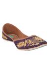 Imlee Jaipur_Purple Embroidered Gota Juttis _Online_at_Aza_Fashions