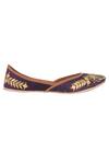 Buy_Imlee Jaipur_Purple Embroidered Gota Juttis _Online_at_Aza_Fashions