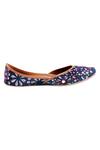Buy_Imlee Jaipur_Blue Suede Mirror Embroidered Juttis_Online_at_Aza_Fashions