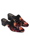 Buy_Kaltheos_Black Printed Nicole Velvet Block Heels _Online_at_Aza_Fashions