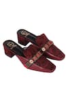 Kaltheos_Maroon Printed Nicole Suede Mules _Online_at_Aza_Fashions