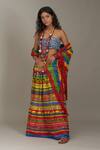 Payal Jain_Multi Color Cotton Silk Stripe Print Skirt_Online_at_Aza_Fashions