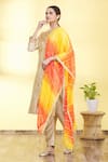Buy_Adara Khan_Beige Kurta And Pant Banglori Silk Dupatta Chiffon Set With Bandhani Print_Online_at_Aza_Fashions