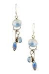 Buy_Samyukta Singhania_Silver Plated Rainbow Moonstone Studded Danglers_at_Aza_Fashions