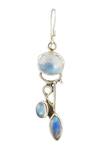 Shop_Samyukta Singhania_Silver Plated Rainbow Moonstone Studded Danglers_Online_at_Aza_Fashions