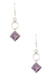 Buy_Samyukta Singhania_Silver Plated Amethyst Stone Danglers_at_Aza_Fashions