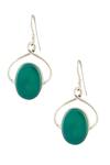 Buy_Samyukta Singhania_Silver Plated Green Onyx Stone Studded Earrings_at_Aza_Fashions