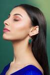 Buy_Samyukta Singhania_Silver Plated Green Onyx Stone Studded Earrings_Online_at_Aza_Fashions