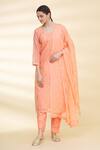 Buy_Arihant Rai Sinha_Orange Chanderi Kurta Set_Online_at_Aza_Fashions
