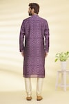 Shop_Arihant Rai Sinha_Purple Dupion Art Silk Printed Geometric Pattern Kurta _at_Aza_Fashions