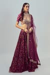 Buy_Drishti & Zahabia_Purple Dupion Silk And Net Embroidery Dori & Sequin Work Sweetheart Lehenga Set _at_Aza_Fashions