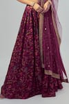 Drishti & Zahabia_Purple Dupion Silk And Net Embroidery Dori & Sequin Work Sweetheart Lehenga Set _at_Aza_Fashions