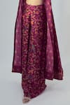 Shop_Drishti & Zahabia_Purple Dupion Silk Floral Square Neck Jacket Pant Set _Online_at_Aza_Fashions