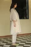 Begum_White Kurta Chanderi Embroidered Floral Motifs Kira And Pant Set  _Online_at_Aza_Fashions