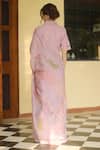 Shop_Begum_Purple Chanderi Applique Floral Motifs V Neck Esme Saree With Blouse _at_Aza_Fashions