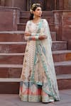 Shweta Aggarwal_Pink Georgette, Net And Banarsi Brocade Zardozi Embroidered Anarkali With Dupatta _Online_at_Aza_Fashions