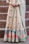 Shweta Aggarwal_Pink Georgette, Net And Banarsi Brocade Zardozi Embroidered Anarkali With Dupatta _at_Aza_Fashions