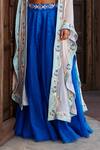 Shweta Aggarwal_Blue Georgette And Organza Zardozi & Beads Round Embroidered Cape Sharara Set _at_Aza_Fashions
