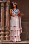 Buy_Shweta Aggarwal_Pink Crepe Embroidered Tunic Sharara Set_at_Aza_Fashions