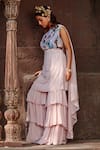 Shweta Aggarwal_Pink Crepe Embroidered Tunic Sharara Set_Online_at_Aza_Fashions