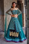 Shweta Aggarwal_Green Organza And Pure Raw Silk Cutdana, Bead & Sequin Embroidered Lehenga Set _Online_at_Aza_Fashions
