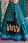 Shweta Aggarwal_Green Organza And Pure Raw Silk Cutdana, Bead & Sequin Embroidered Lehenga Set _at_Aza_Fashions