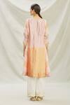 Shop_Divya Kanakia_Pink Tissue Round Neck Panelled Kurta Set _at_Aza_Fashions