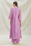 Shop_Divya Kanakia_Purple Tissue Notched Bell Sleeve Kurta Set _at_Aza_Fashions