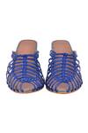 Shop_Sole House_Blue Woven Mule Heels_at_Aza_Fashions