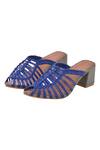 Sole House_Blue Woven Mule Heels_Online_at_Aza_Fashions