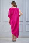 Shop_NA-KA_Pink Satin Boat Draped Dress _at_Aza_Fashions