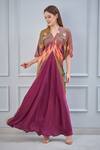 Buy_NA-KA_Purple Satin Print Abstract V Neck Gown  _Online_at_Aza_Fashions