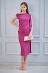 Buy_NA-KA_Pink Lycra One Shoulder Pencil Dress_at_Aza_Fashions
