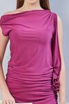 NA-KA_Pink Lycra One Shoulder Pencil Dress_at_Aza_Fashions