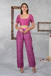Buy_Talking Threads_Purple Indira Jacket With Pant Set_Online_at_Aza_Fashions