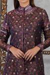 Talking Threads_Purple Indira Jacket With Pant Set_at_Aza_Fashions
