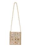 Shop_Fuchsia by aashaka mehta_Gold Pearls, Sequins Sea Breeze Sling Bag _at_Aza_Fashions